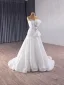 Elegante Weiß Strass Satin Brautkleider / Hochzeitskleider 2025 Ballkleid Bandeau Ärmellos Schleife Rückenfreies Sweep / Pinsel Zug