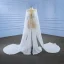 Luxury / Gorgeous Ivory Handmade  Beading Sequins Pearl Wedding Dresses 2022 Trumpet / Mermaid Scoop Neck Long Sleeve Backless Sweep Train Wedding