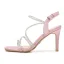 Sexy Sommer Rosa Abend Sandalen Damen 2022 Strass Knöchelriemen 8 cm Stilettos Spitzschuh Sandaletten Hochhackige