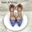Fashion Red Denim Evening Party Womens Shoes 2024 Ankle Strap 12 cm Stiletto Heels Pointed Toe High Heels