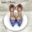 Fashion Red Denim Evening Party Womens Shoes 2024 Ankle Strap 12 cm Stiletto Heels Pointed Toe High Heels