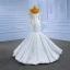 High-end White Pearl Lace Flower Wedding Dresses 2022 Ball Gown Off-The-Shoulder Long Sleeve Backless Floor-Length / Long Wedding