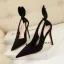 Fashion Black Rhinestone Evening Party Suede Womens Shoes High Heels 2022 10 cm Stiletto Heels Pointed Toe Womens Shoes