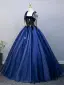 Élégant Bleu Roi Étoile Paillettes Robe De Bal 2025 Robe Boule Bretelles Spaghetti Sans Manches Dos Nu Longue Promo Robe De Ceremonie