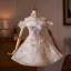 Zauberhaft Champagner Applikationen Perlenstickerei Kurze Ballkleider 2026 Ballkleid Off Shoulder Kurze Ärmel Rückenfreies Tülle Festliche Kleider