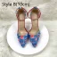 Fashion Red Denim Evening Party Womens Shoes 2024 Ankle Strap 12 cm Stiletto Heels Pointed Toe High Heels