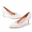 Eenvoudige Witte Kant Bloem Bruidsschoenen 2025 7 cm Naaldhakken / Stiletto Spitse Neus Huwelijk Pumps Hoge Hakken