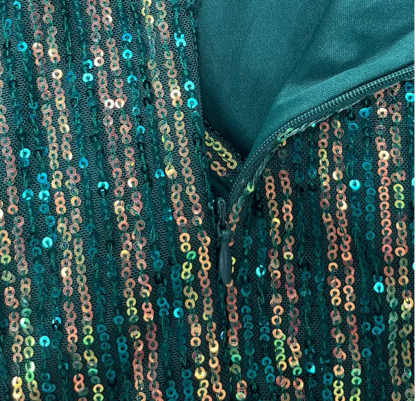 Chic / Belle Vert Paillettes Robe De Soirée Princesse 2023 V-Cou Manches Courtes Longue Soirée Robe De Ceremonie