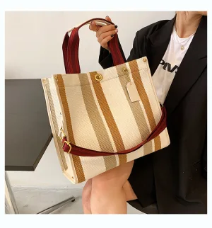 Chic Belle Jaune Rayé Sac À Main 2024