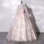 Chic / Belle Rougissant Rose Paillettes Robe De Bal 2022 Robe Boule V-Cou Manches Longues Dos Nu Longue Robe De Ceremonie