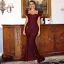 Scintillantes Sexy Bordeaux Paillettes Robe De Soirée 2022 Trompette / Sirène Encolure Carrée Sans Manches Dos Nu Perlage Longue Soirée Robe De Ceremonie