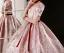 Lovely Blushing Pink Flower Girl Dresses Glitter 2024 Ball Gown Square Neckline Short Sleeve Bow Sash Floor-Length / Long