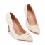 Elegante Weiß Perle Brautschuhe 2022 11 cm Stilettos Spitzschuh Hochzeit Pumps Hochhackige