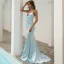 Sexy Burgundy Evening Dresses 2022 Trumpet / Mermaid Spaghetti Straps Sleeveless Backless Sweep Train Evening Party Formal Dresses