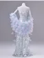 Sparkly Fashion Sky Blue Beading Appliques Sequins Prom Dresses 2026 A-Line / Princess Strapless Sleeveless Backless Floor-Length / Long Formal Dresses