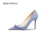 Elegant Beige Satin Prom Bow Pumps 2024 10 cm Stiletto Heels Pointed Toe High Heels