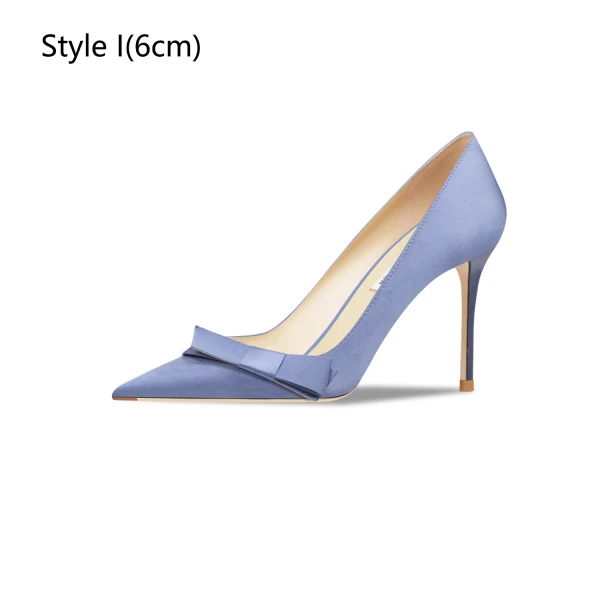 Elegant Beige Satin Prom Bow Pumps 2024 10 cm Stiletto Heels Pointed Toe High Heels