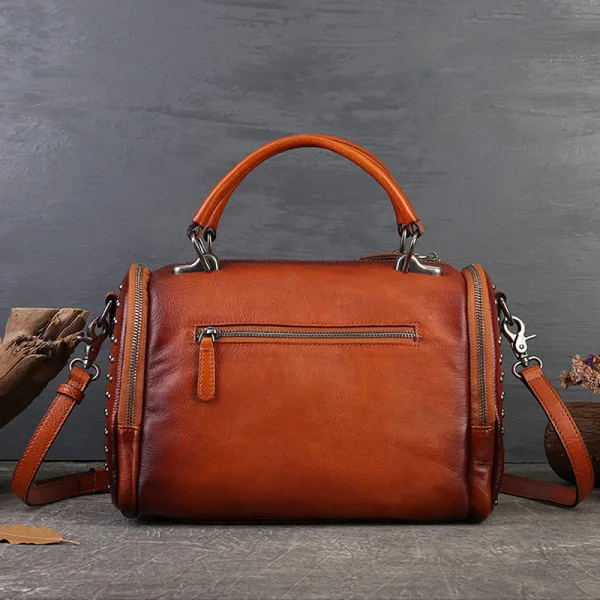 Vintage / Retro Leather Brown Street Wear Women's Bags Handbag 2023