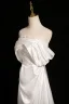 Élégant Ivoire En Dentelle Fleur Satin Robe De Mariée 2025 Princesse De l'épaule Manches Courtes Dos Nu Train De Balayage Mariage