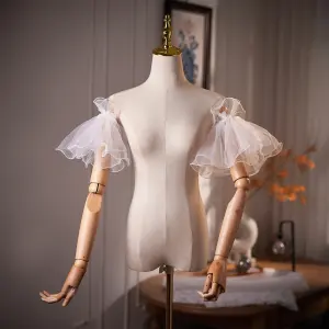 Simple Blanche Tulle Gants Mariage 2026 Mariage