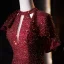 Scintillantes Bordeaux Paillettes Robe De Soirée 2023 Trompette / Sirène Col Haut Manches Courtes Train De Balayage Soirée Robe De Ceremonie