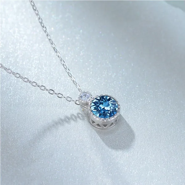 Charming Sky Blue Crystal Sterling Silver Evening Party Necklaces Bracelets 2023 Accessories