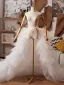 Charmant Blanche Volants en Cascade Mariage châle 2025 Tulle