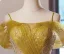 Fashion Yellow Sequins Appliques Short Homecoming Graduation Dresses Cocktail Dresses 2024 Ball Gown Spaghetti Straps Short Sleeve Backless Tulle