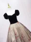 Elegante Schwarz Perlenstickerei Pailletten Ballkleider 2025 Ballkleid Eckiger Ausschnitt Kurze Ärmel Rückenfreies Lange Ball Festliche Kleider