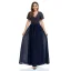 Chic / Belle Vert Paillettes Robe De Soirée Princesse 2023 V-Cou Manches Courtes Longue Soirée Robe De Ceremonie