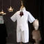 Fashion White Birthday 4-piece Long Sleeve Boys Wedding Suits 2023 Coat Pants Shirt Tie