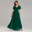 Modest / Simple Black Bridesmaid Dresses 2023 A-Line / Princess V-Neck Short Sleeve Backless Sash Floor-Length / Long Bridesmaid Dresses