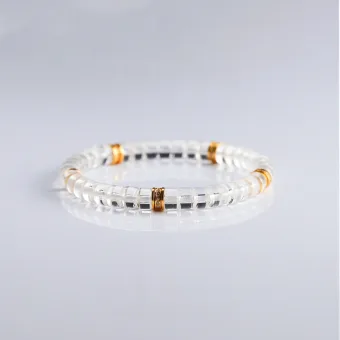 Ungewöhnlich Weiß Transparentes Handgefertigt Natürlicher Kristall Armbänder Brautaccessoires 2026
