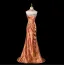 Sexy Gold Printing Evening Dresses 2025 Trumpet / Mermaid Strapless Sleeveless Backless Sweep Train Formal Dresses
