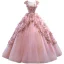Fabulous Candy Pink Handmade  Beading Appliques Prom Dresses 2022 Ball Gown Scoop Neck Sequins Sleeveless Backless Floor-Length / Long Prom Formal Dresses
