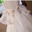 Flower Fairy White Beading Appliques Rhinestone Light Wedding Dresses Prom Dresses 2024 Ball Gown Off-The-Shoulder Short Sleeve Backless Floor-Length / Long Wedding