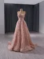 Haut de Gamme Rougissant Rose Fait main Perlage Paillettes Robe De Bal 2024 Princesse Bretelles Spaghetti Sans Manches Dos Nu Train De Balayage Promo Robe De Ceremonie