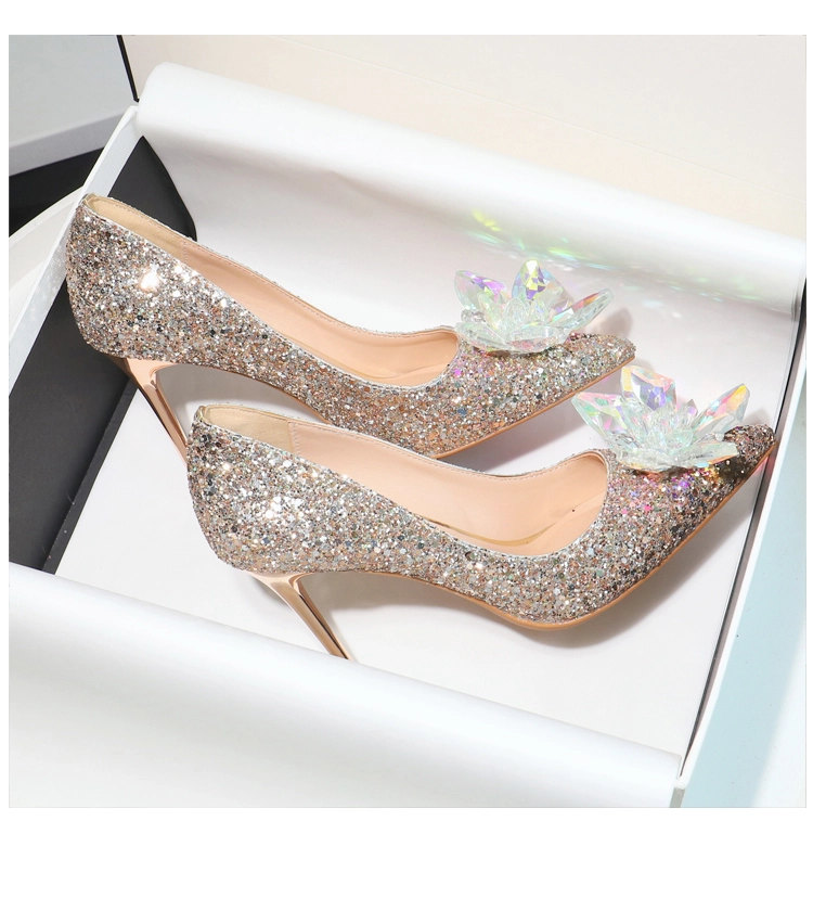 Lily white beaded high-heeled stiletto pointed toe wedding bridal shoe –  GOOD GIRL REBEL