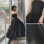 Chic / Beautiful Black Prom Dresses 2022 A-Line / Princess Strapless Sleeveless Backless Floor-Length / Long Prom Formal Dresses