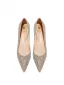 Glitter Champagne Pailletten Leer Platte Bruidsschoenen 2026 Spitse Neus Huwelijk Pumps