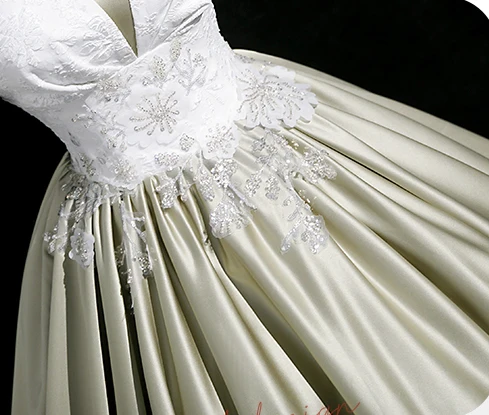 Elegant Sage Green Beading Sequins Lace Flower Prom Dresses 2024 Ball Gown Square Neckline Puffy Short Sleeve Backless Floor-Length / Long Prom Formal Dresses