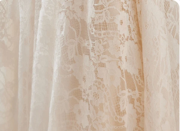 Vintage / Retro Ivory Lace Flower Wedding Dresses 2024 A-Line / Princess Square Neckline Long Sleeve Backless Floor-Length / Long Wedding