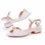 Élégant Blanche Perle Plate Chaussure De Mariée 2025 Peep Toes / Bout Ouvert Mariage Sandales