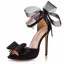 Sexy Noire Soirée Noeud Sandales Femme 2022 Bride Cheville 11 cm Talons Aiguilles Peep Toes / Bout Ouvert Sandales Talons Hauts