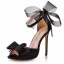 Sexy Noire Soirée Bride Cheville Noeud Sandales Femme 2025 11 cm Talons Aiguilles Peep Toes / Bout Ouvert Sandales Talons Hauts