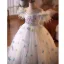 Lovely White Beading Appliques Tassel Birthday Flower Girl Dresses 2025 Ball Gown Scoop Neck Short Sleeve Backless Floor-Length / Long