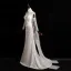 Vintage / Retro Ivory Pearl Lace Flower Corset Wedding Dresses 2026 Trumpet / Mermaid Off-The-Shoulder 3/4 Sleeve Backless Floor-Length / Long Wedding