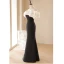 Sexy Black Evening Dresses 2023 Trumpet / Mermaid Ruffle Off-The-Shoulder Short Sleeve Backless Floor-Length / Long Evening Party Formal Dresses