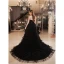 Sexy Black Cascading Ruffles Asymmetrical Cocktail Dresses Prom Dresses 2022 A-Line / Princess Spaghetti Straps Sleeveless Backless Formal Dresses
