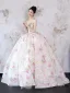 Flower Fairy Bling Bling White Sequins Flower Wedding Dresses 2025 Ball Gown Strapless Sleeveless Backless Floor-Length / Long Tulle
